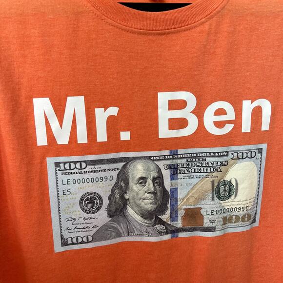 Jerzees T-Shirt with Mr. Ben $100 Bill Print, Size XL - Picture 5 of 8